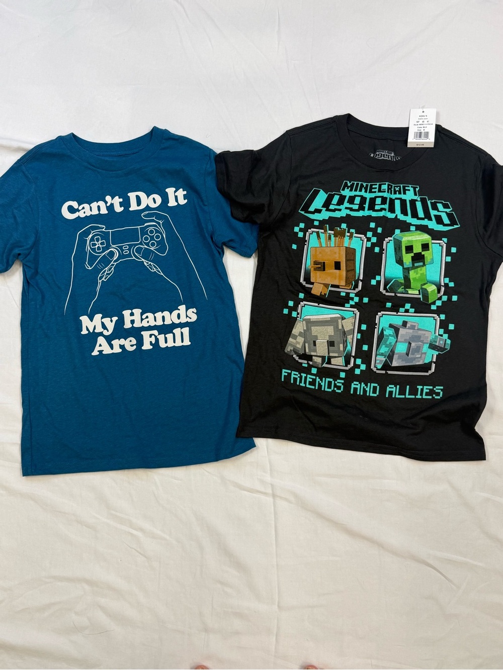 Minecraft Legends Black Short Sleeve Tee and Blue Gamer Tee - Kids